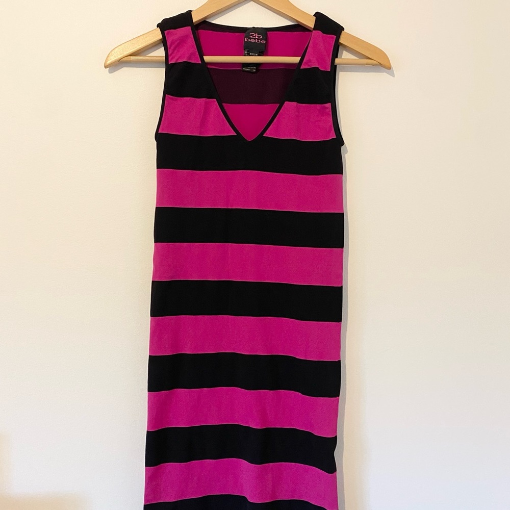 2b Bebe Bodycon Striped Dress Small